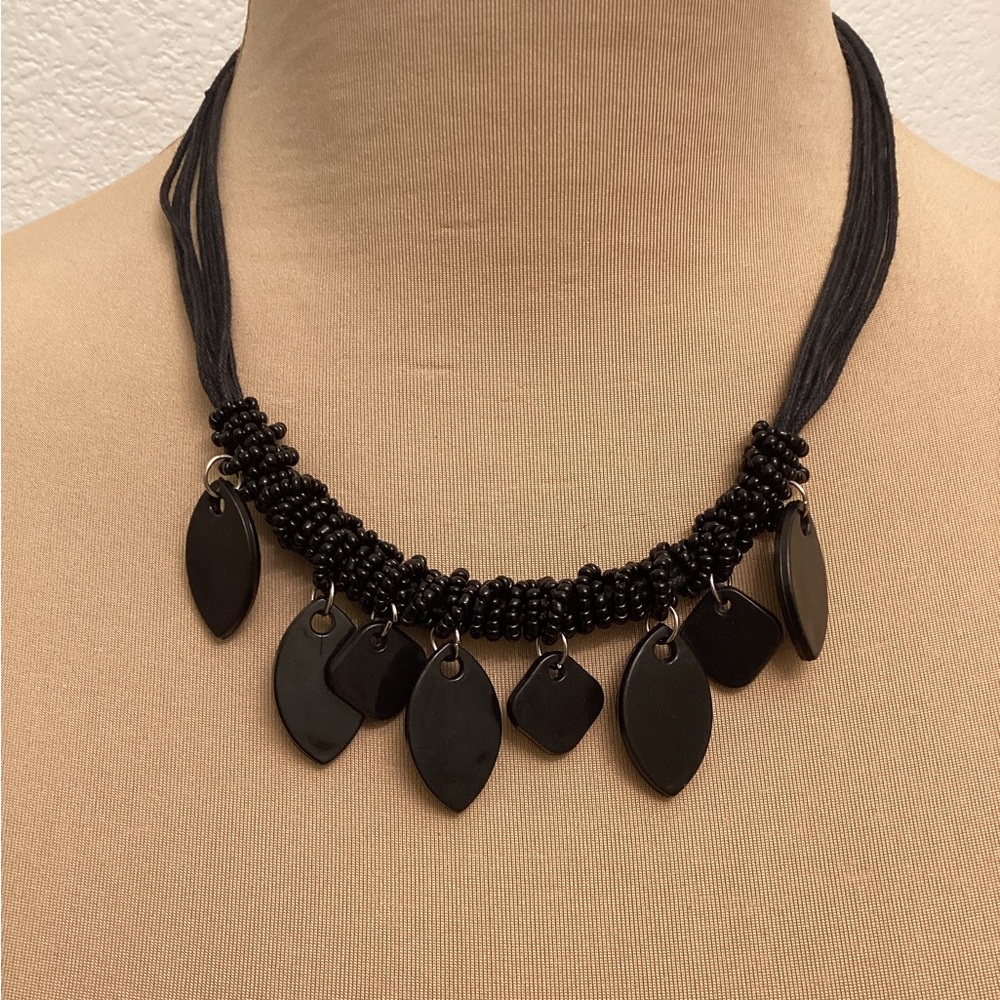 Elegant Black Beaded Necklace